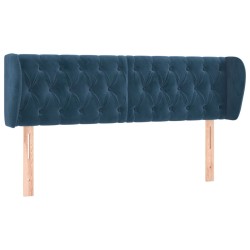 vidaXL Kopfteil mit Ohren Dunkelblau 163x23x78/88 cm Samt
