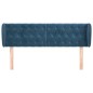 vidaXL Kopfteil mit Ohren Dunkelblau 163x23x78/88 cm Samt
