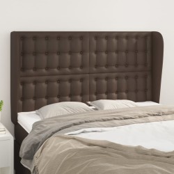 vidaXL Kopfteil mit Ohren Braun 147x23x118/128 cm Kunstleder
