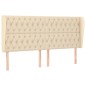 vidaXL Kopfteil mit Ohren Creme 203x23x118/128 cm Stoff vidaXL Kopfteil mit Ohren Creme 203x23x118/128 cm Stoff