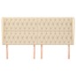 vidaXL Kopfteil mit Ohren Creme 203x23x118/128 cm Stoff vidaXL Kopfteil mit Ohren Creme 203x23x118/128 cm Stoff