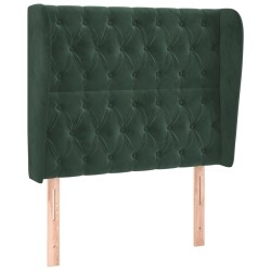 vidaXL Kopfteil mit Ohren Dunkelgrün 93x23x118/128 cm Samt