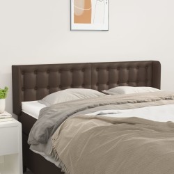 vidaXL Kopfteil mit Ohren Braun 147x16x78/88 cm Kunstleder