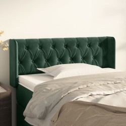 vidaXL Kopfteil mit Ohren Dunkelgrün 93x16x78/88 cm Samt