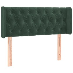 vidaXL Kopfteil mit Ohren Dunkelgrün 93x16x78/88 cm Samt