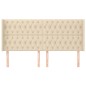 vidaXL Kopfteil mit Ohren Creme 203x16x118/128 cm Stoff vidaXL Kopfteil mit Ohren Creme 203x16x118/128 cm Stoff