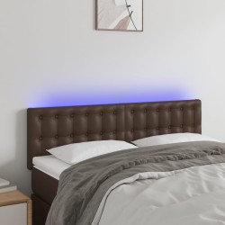 vidaXL LED Kopfteil Braun 144x5x78/88 cm Kunstleder