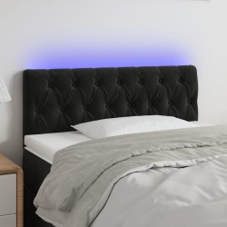 vidaXL LED Kopfteil Schwarz 100x7x78/88 cm Samt