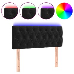 vidaXL LED Kopfteil Schwarz 100x7x78/88 cm Samt
