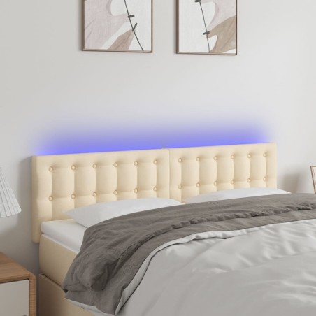vidaXL LED Kopfteil Creme 144x5x78/88 cm Stoff