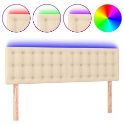 vidaXL LED Kopfteil Creme 144x5x78/88 cm Stoff