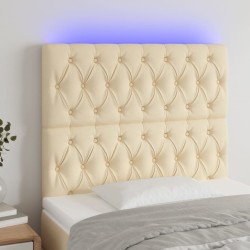 vidaXL LED Kopfteil Creme 100x7x118/128 cm Stoff