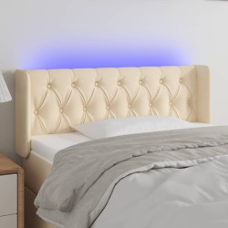vidaXL LED Kopfteil Creme 93x16x78/88 cm Stoff