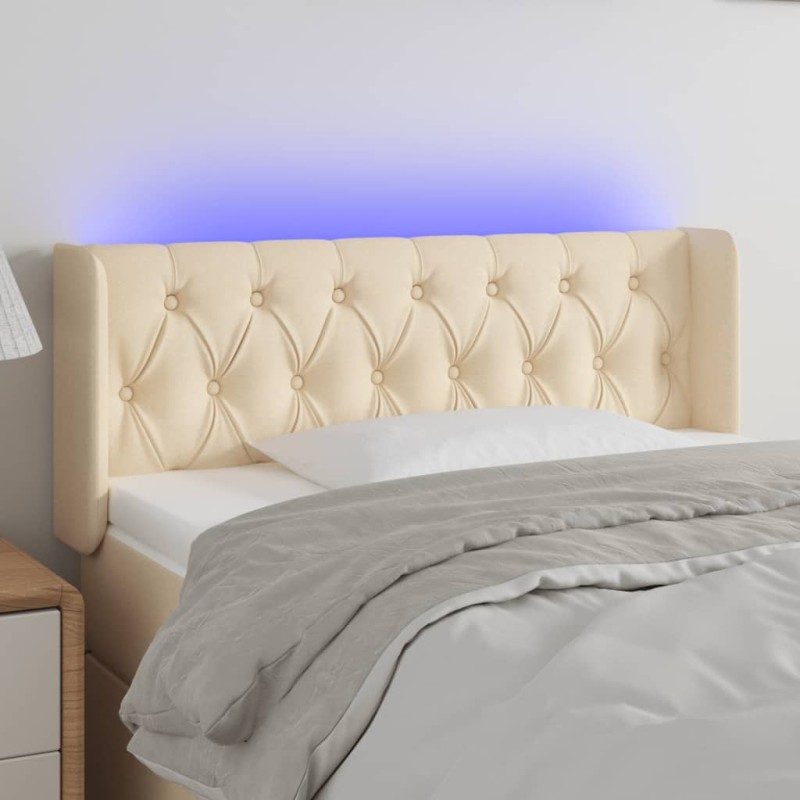vidaXL LED Kopfteil Creme 93x16x78/88 cm Stoff vidaXL LED Kopfteil Creme 93x16x78/88 cm Stoff