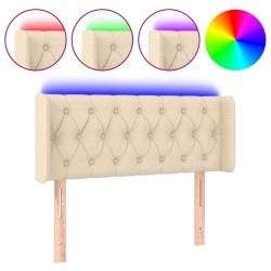 vidaXL LED Kopfteil Creme 93x16x78/88 cm Stoff