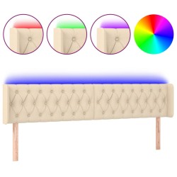 vidaXL LED Kopfteil Creme 203x16x78/88 cm Stoff