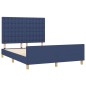 vidaXL Bettgestell mit Kopfteil Blau 140x190 cm Stoff vidaXL Bettgestell mit Kopfteil Blau 140x190 cm Stoff
