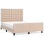vidaXL Bettgestell mit Kopfteil Cappuccino-Braun 140x200 cm Kunstleder vidaXL Bettgestell mit Kopfteil Cappuccino-Braun 140x200 cm Kunstleder