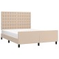 vidaXL Bettgestell mit Kopfteil Cappuccino-Braun 140x200 cm Kunstleder vidaXL Bettgestell mit Kopfteil Cappuccino-Braun 140x200 cm Kunstleder