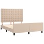 vidaXL Bettgestell mit Kopfteil Cappuccino-Braun 140x200 cm Kunstleder vidaXL Bettgestell mit Kopfteil Cappuccino-Braun 140x200 cm Kunstleder