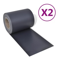 Garten Sichtschutzstreifen 2 Stk. PVC 70x0,19 m Dunkelgrau