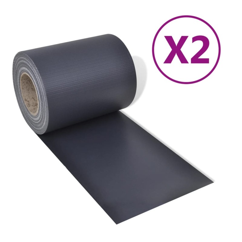 Garten Sichtschutzstreifen 2 Stk. PVC 70x0,19 m Dunkelgrau Garten Sichtschutzstreifen 2 Stk. PVC 70x0,19 m Dunkelgrau