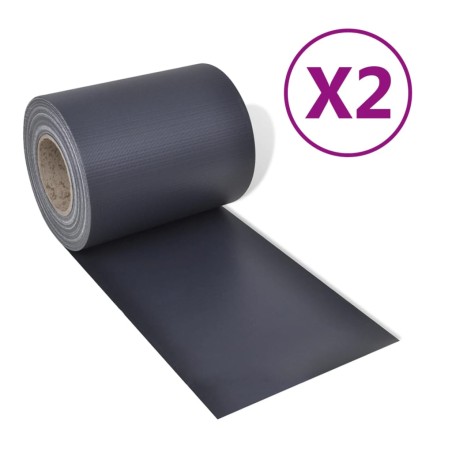 Garten Sichtschutzstreifen 2 Stk. PVC 70x0,19 m Dunkelgrau