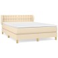vidaXL Boxspringbett mit Matratze Creme 140x190 cm Stoff vidaXL Boxspringbett mit Matratze Creme 140x190 cm Stoff
