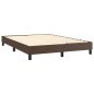 vidaXL Boxspringbett mit Matratze Braun 140x200 cm Kunstleder vidaXL Boxspringbett mit Matratze Braun 140x200 cm Kunstleder