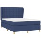 vidaXL Boxspringbett mit Matratze Blau 140x200 cm Stoff vidaXL Boxspringbett mit Matratze Blau 140x200 cm Stoff