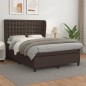 vidaXL Boxspringbett mit Matratze Braun 140x200 cm Kunstleder vidaXL Boxspringbett mit Matratze Braun 140x200 cm Kunstleder