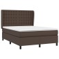 vidaXL Boxspringbett mit Matratze Braun 140x200 cm Kunstleder vidaXL Boxspringbett mit Matratze Braun 140x200 cm Kunstleder