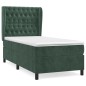 vidaXL Boxspringbett mit Matratze Dunkelgrün 90x200 cm Samt vidaXL Boxspringbett mit Matratze Dunkelgrün 90x200 cm Samt
