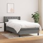 vidaXL Boxspringbett mit Matratze Dunkelgrau 80x200 cm Stoff vidaXL Boxspringbett mit Matratze Dunkelgrau 80x200 cm Stoff