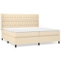 vidaXL Boxspringbett mit Matratze Creme 200x200 cm Stoff vidaXL Boxspringbett mit Matratze Creme 200x200 cm Stoff