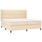 vidaXL Boxspringbett mit Matratze Creme 200x200 cm Stoff vidaXL Boxspringbett mit Matratze Creme 200x200 cm Stoff