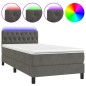 vidaXL Boxspringbett mit Matratze & LED Dunkelgrau 100x200 cm Samt vidaXL Boxspringbett mit Matratze & LED Dunkelgrau 100x200 cm Samt