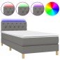 vidaXL Boxspringbett mit Matratze & LED Dunkelgrau 80x200 cm Stoff vidaXL Boxspringbett mit Matratze & LED Dunkelgrau 80x200 cm Stoff