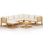 8-tlg. Garten-Lounge-Set mit Auflagen Creme Massivholz Akazie 8-tlg. Garten-Lounge-Set mit Auflagen Creme Massivholz Akazie