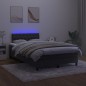 vidaXL Boxspringbett mit Matratze & LED Schwarz 120x200 cm Samt vidaXL Boxspringbett mit Matratze & LED Schwarz 120x200 cm Samt