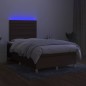 vidaXL Boxspringbett mit Matratze & LED Dunkelbraun 120x200 cm Stoff vidaXL Boxspringbett mit Matratze & LED Dunkelbraun 120x200 cm Stoff
