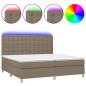 vidaXL Boxspringbett mit Matratze & LED Taupe 200x200 cm Stoff vidaXL Boxspringbett mit Matratze & LED Taupe 200x200 cm Stoff
