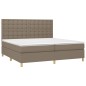 vidaXL Boxspringbett mit Matratze & LED Taupe 200x200 cm Stoff vidaXL Boxspringbett mit Matratze & LED Taupe 200x200 cm Stoff