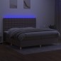 vidaXL Boxspringbett mit Matratze & LED Taupe 200x200 cm Stoff vidaXL Boxspringbett mit Matratze & LED Taupe 200x200 cm Stoff