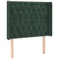 vidaXL Boxspringbett mit Matratze & LED Dunkelgrün 90x200 cm Samt vidaXL Boxspringbett mit Matratze & LED Dunkelgrün 90x200 cm Samt