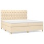 vidaXL Boxspringbett mit Matratze Creme 200x200 cm Stoff vidaXL Boxspringbett mit Matratze Creme 200x200 cm Stoff