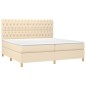 vidaXL Boxspringbett mit Matratze Creme 200x200 cm Stoff vidaXL Boxspringbett mit Matratze Creme 200x200 cm Stoff