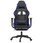 vidaXL Gaming-Stuhl mit Fußstütze Schwarz und Blau Kunstleder vidaXL Gaming-Stuhl mit Fußstütze Schwarz und Blau Kunstleder