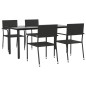 vidaXL 5-tlg. Garten-Essgruppe Schwarz Poly Rattan vidaXL 5-tlg. Garten-Essgruppe Schwarz Poly Rattan