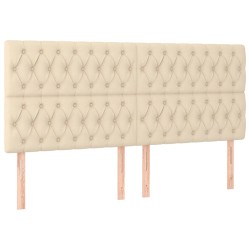 vidaXL Kopfteile 4 Stk. Creme 100x7x78/88 cm Stoff